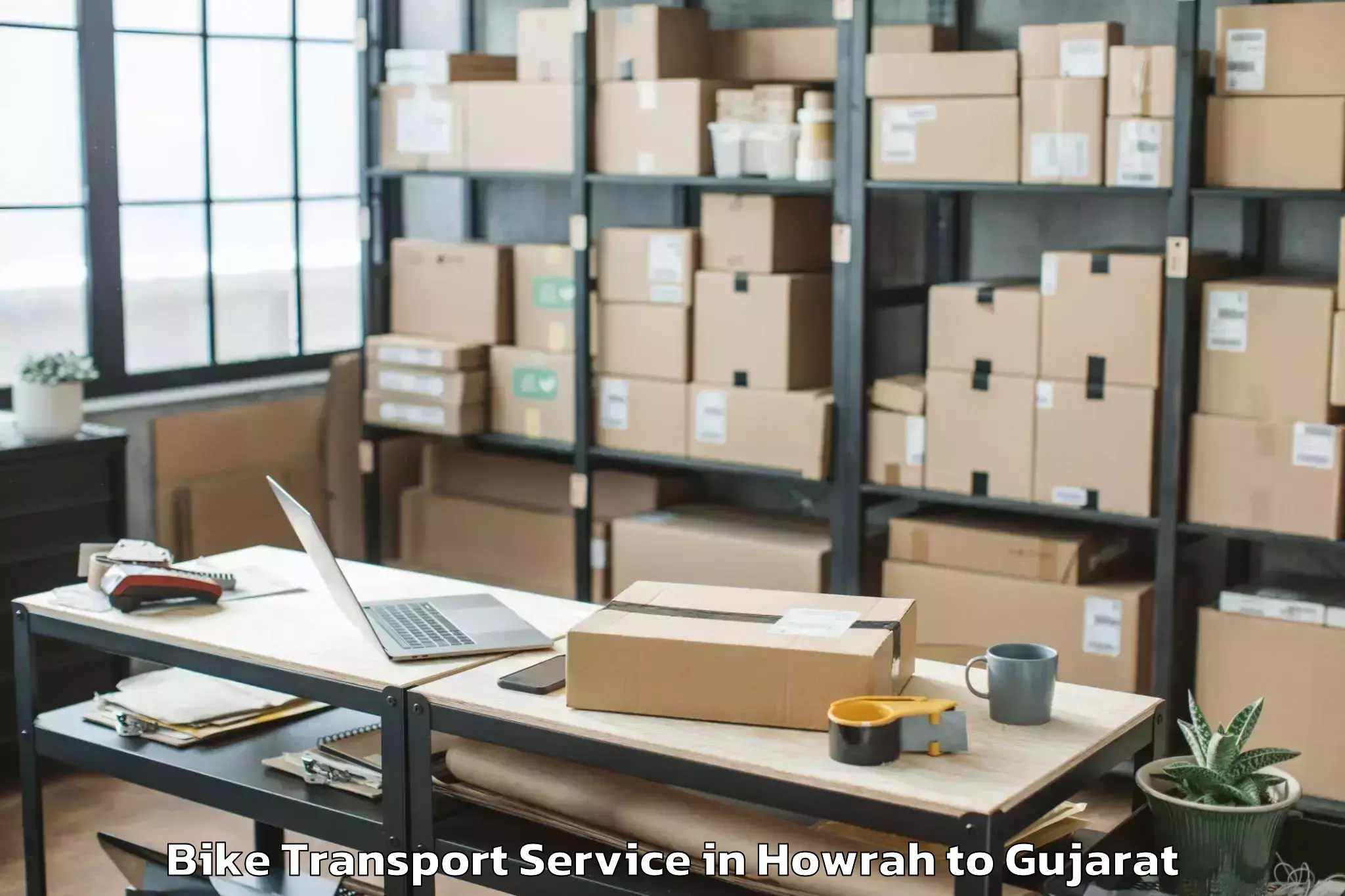 Quality Howrah to Karamsad Bike Transport